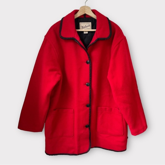 Woolrich Vintage Made in USA Oversized Wool Collared Button Down Coat, size L - Picture 2 of 9
